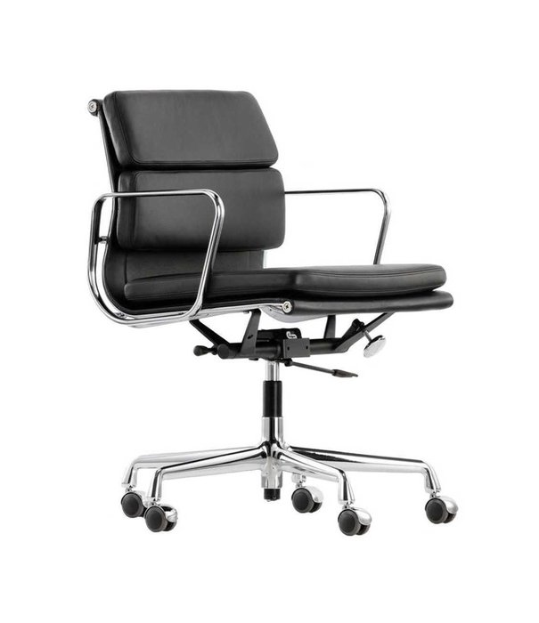 Vitra  Vitra - Soft Pad Chair EA 217 bureaustoel, zwart leer