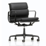 Vitra - Soft Pad Chair EA 217 bureaustoel, zwart leer