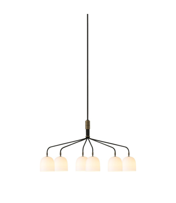 Gubi  Howard Chandelier 4 arm, short, bone china