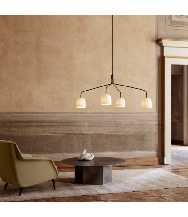 Gubi  Howard Chandelier 4 arm, short, bone china