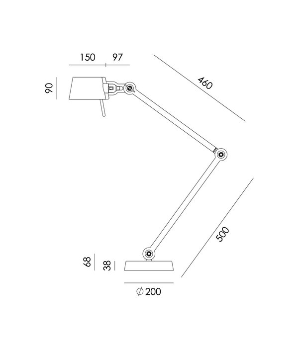 Tonone  Tonone - Bolt bureaulamp 2-arm