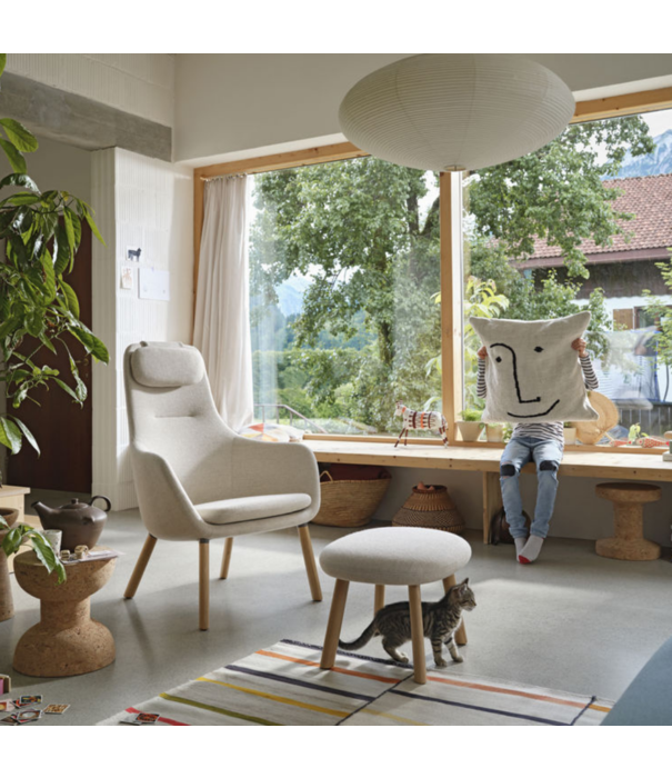 Vitra  Vitra - HAL lounge chair w/ loose seat cushion - Credo 16 red chili - oak