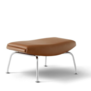 Fredericia - Wegner Ox ottoman, brushed chrome - cognac leather