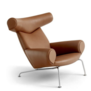 Fredericia - Wegner Ox chair, brushed chrome - cognac leather