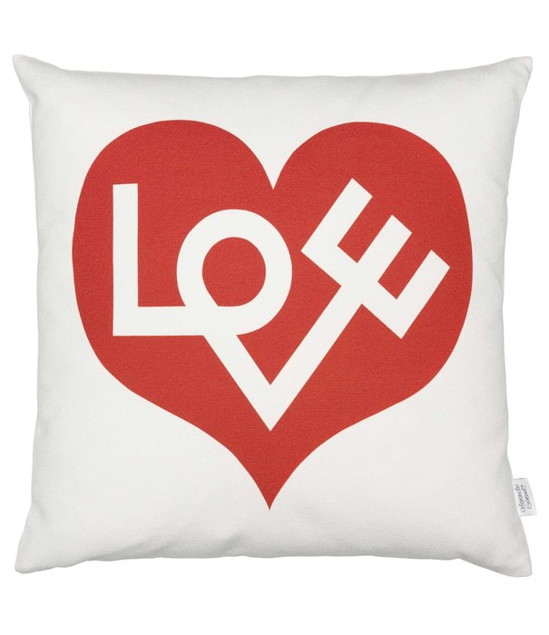 Vitra  Vitra Graphic Print Pillows,  Love Heart pillow, crimson