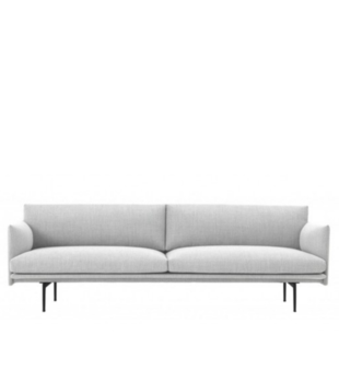 Muuto - Outline 3-seater Sofa, base black