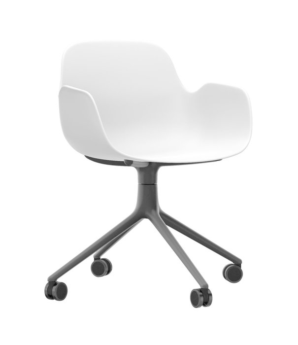 Normann Copenhagen  Normann Copenhagen -Form swivel armstoel 4 wielen/zwart voet