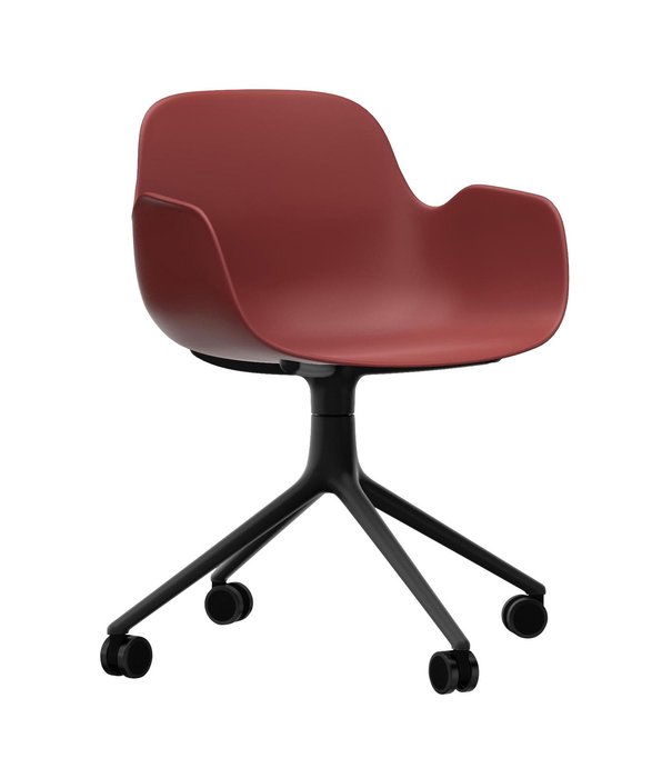 Normann Copenhagen  Normann Copenhagen -Form swivel armchair with 4 wheels/black base