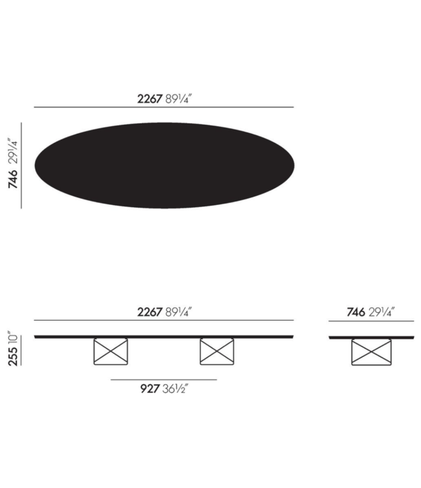 Vitra  Vitra - Elliptical Table ETR HPL white laminate