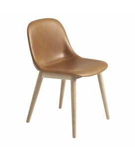 Muuto - Fiber side stoel gestoffeerd houten poten