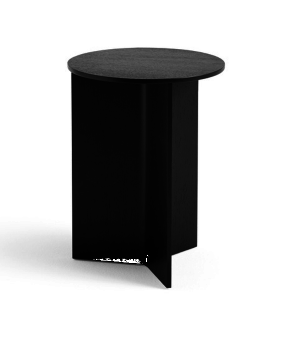 Hay  Hay - Slit side table wood round high
