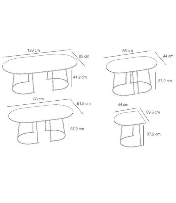 Muuto  Muuto - Airy bijzet/salontafel small