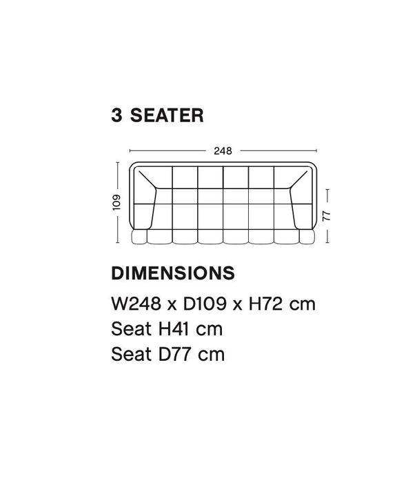 Hay  Hay - Quilton Duo 3-seater Sofa - fabric Vidar / Atlas