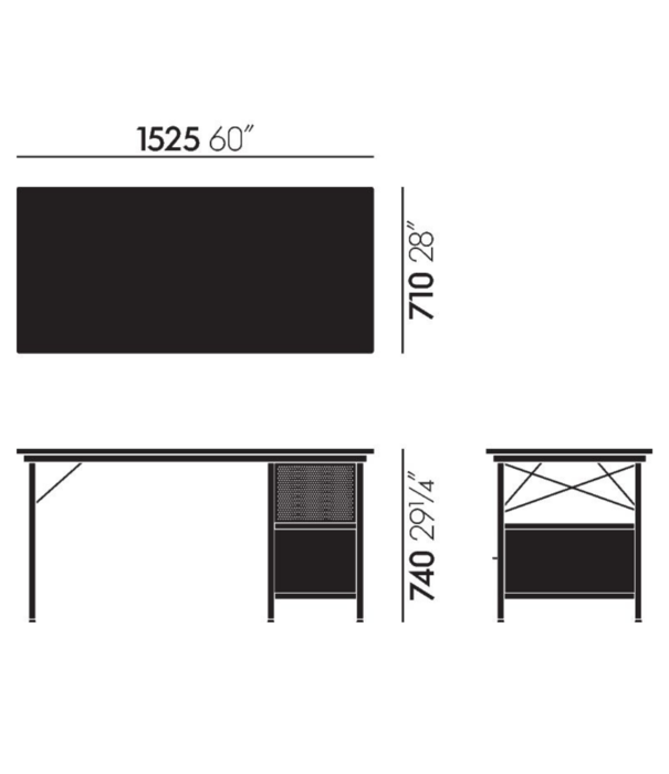 Vitra  Vitra - Eames Desk Unit birch, black steel