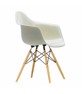 Vitra Eames DAW Fiberglass Dining Armchair, gold maple legs
