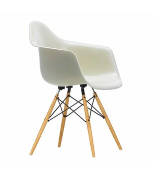 Vitra Eames DAW Fiberglass Dining Armchair, gold maple legs