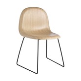 Gubi 3D Dining Chair wood shell, sled base
