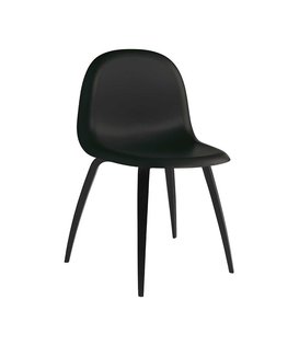 Gubi - 3D dining chair black plastic shell - base black beech