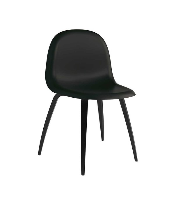 Gubi  Gubi - 3D dining chair black plastic shell - base black beech