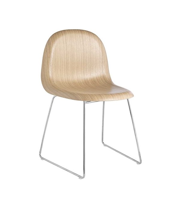 Gubi  Gubi - 3D dining chair - base sledge chrome
