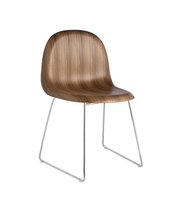 Gubi  Gubi - 3D dining chair - base sledge chrome