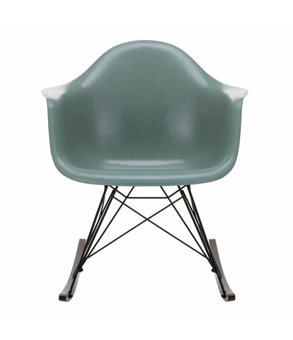 Vitra  Vitra Eames RAR Fiberglass Schommelstoel, zwart,  esdoorn donker onderstel