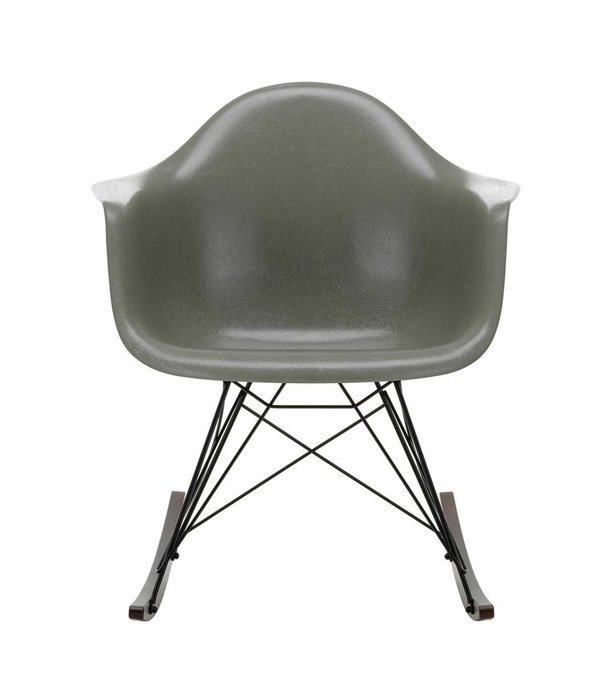 Vitra  Vitra Eames RAR Fiberglass Schommelstoel, zwart,  esdoorn donker onderstel