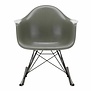 Vitra Eames RAR Fiberglass Schommelstoel, zwart,  esdoorn donker onderstel