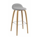 Gubi - 3D Bar stool upholstered wood base