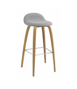 Gubi - 3D Bar stool upholstered wood base