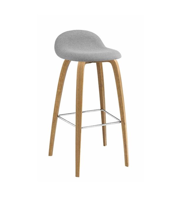 Gubi  Gubi - 3D Bar stool upholstered wood base