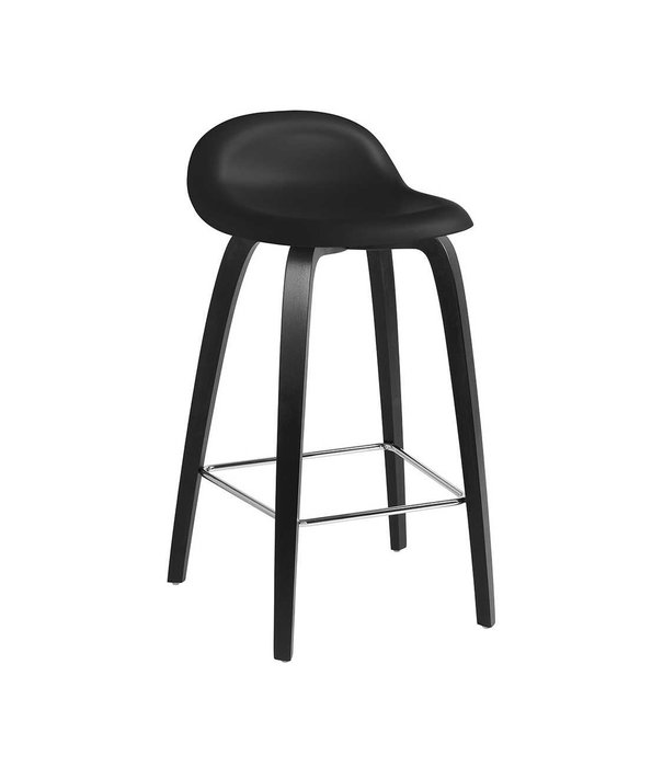 Gubi  Gubi  3D Bar Stool black shell, black beech legs