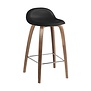 Gubi - 3D counter stool black plastic shell - walnut base H65