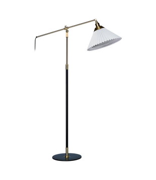 Model 349 Vloerlamp messing, zwart voet
