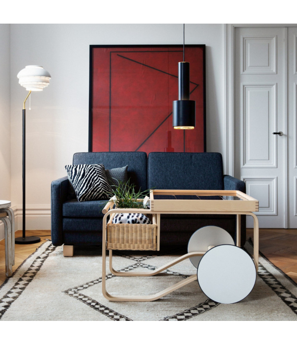 Artek  Stool 60 birch, seat orange