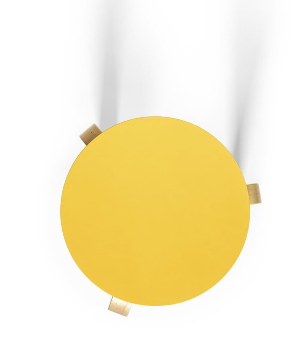 Artek  Stool 60 birch, seat yellow