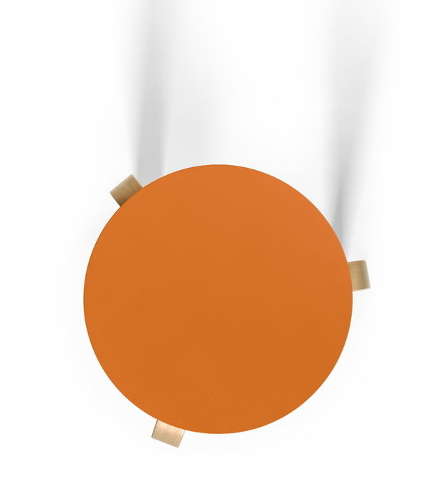 Artek  Stool 60 berken, zitting oranje