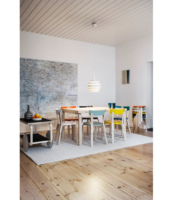 Artek  Stool 60 birch, seat orange