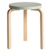 Stool 60 berken, zitting groen