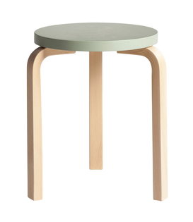 Artek Stool 60 berken, zitting green