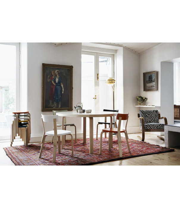 Artek  Stool 60 birch, seat black