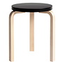 Artek - Stool 60 birch, black lacquered