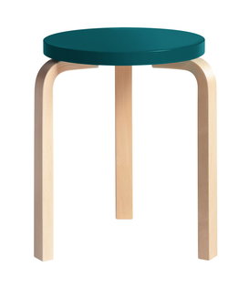 Stool 60 birch, seat petrol