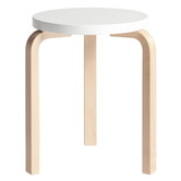 Stool 60 birch, seat white