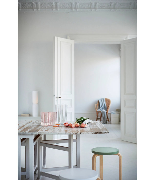 Artek  Stool 60 birch, seat blue