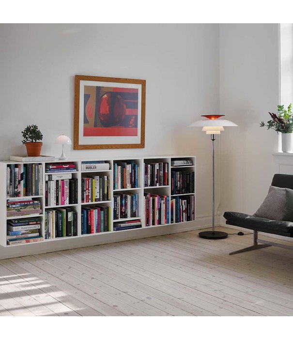Louis Poulsen  PH 80 Floor Lamp opal white, chrome plated with switch