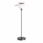 PH 80 Floor Lamp opal white, chrome plated with switch