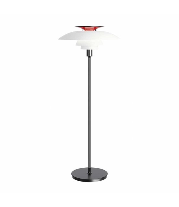 Louis Poulsen  PH 80 Floor Lamp opal white, chrome plated with switch