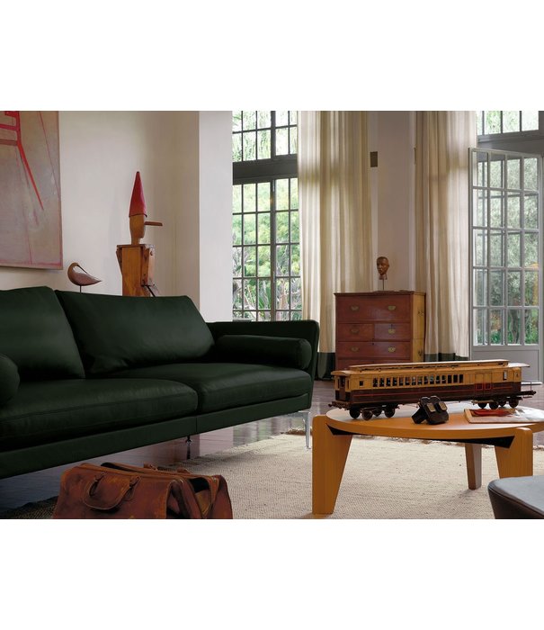 Vitra  Vitra Suita 3-seater Sofa Classic, black premium F leather, polished base