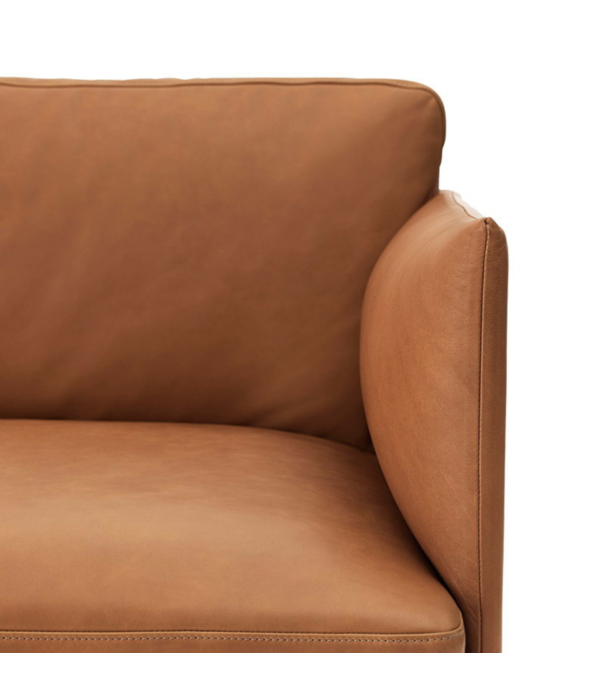 Muuto Outline Bank met Chaise Longue Refine cognac leer